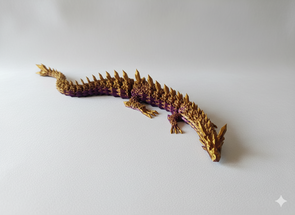 Unieke flexibele kristallen draak (40 cm)