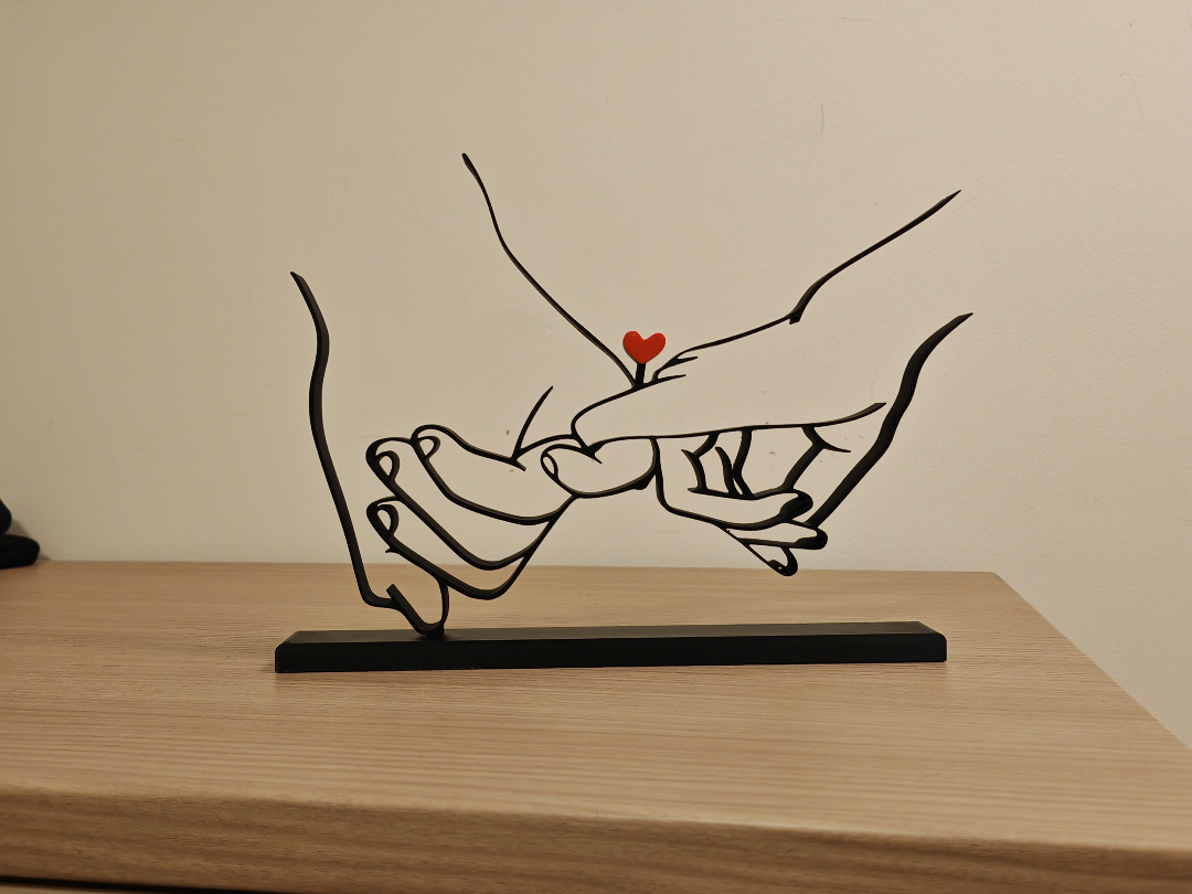Two Hands with Heart - Desk Art Sculpture