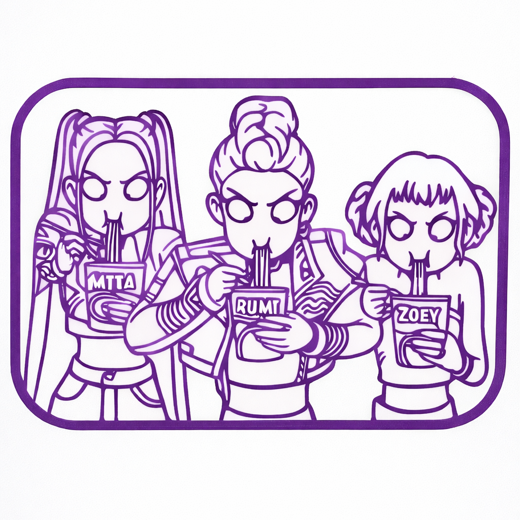 K-Pop Demon Hunter Wandkunst – 3D Geprint – Uniek Ontwerp