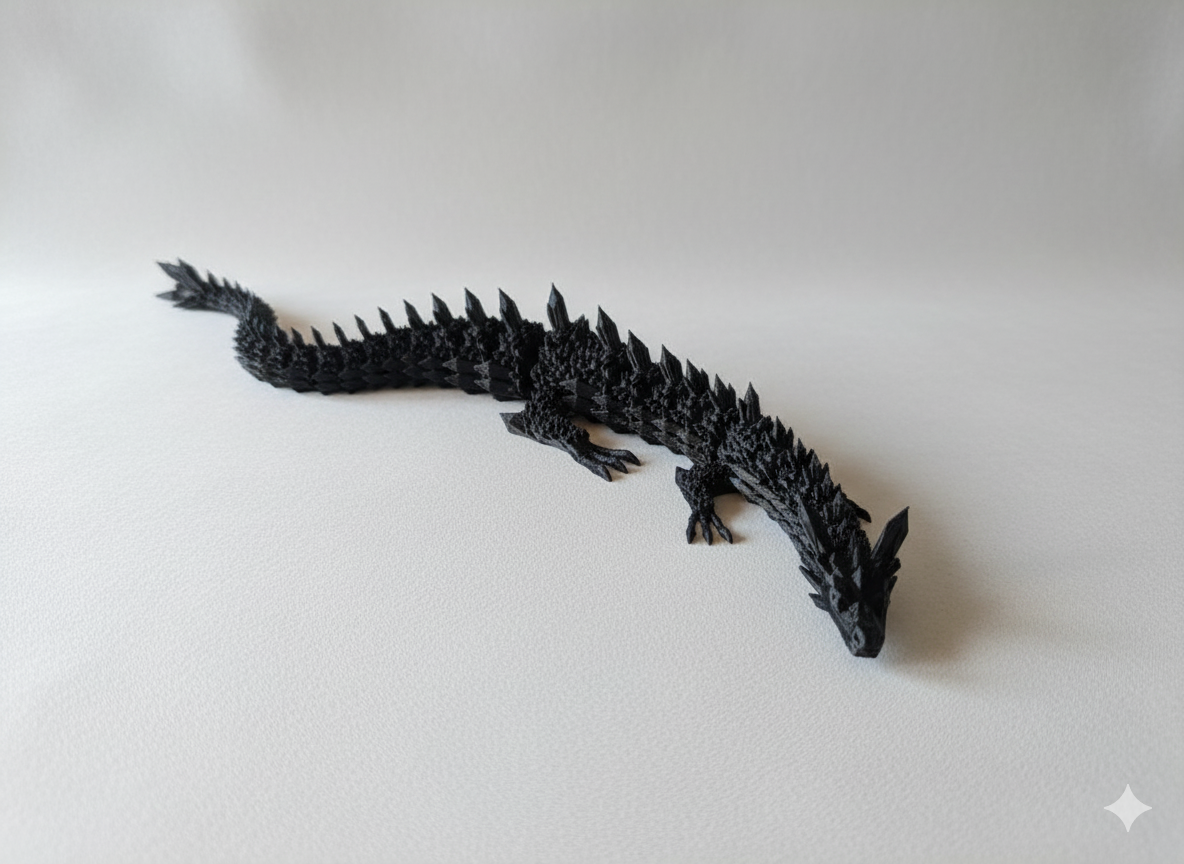 Unieke flexibele kristallen draak (40 cm)