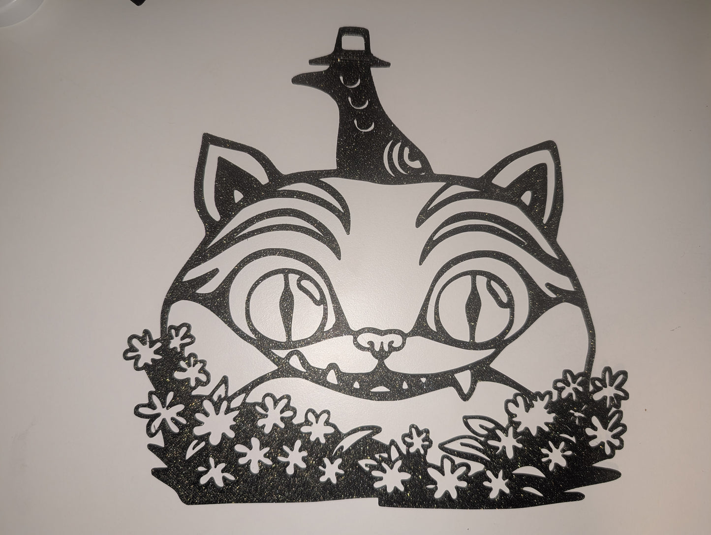 Demon Hunter Cat – 2D-lijnkunst wanddecoratie (3D-geprint)