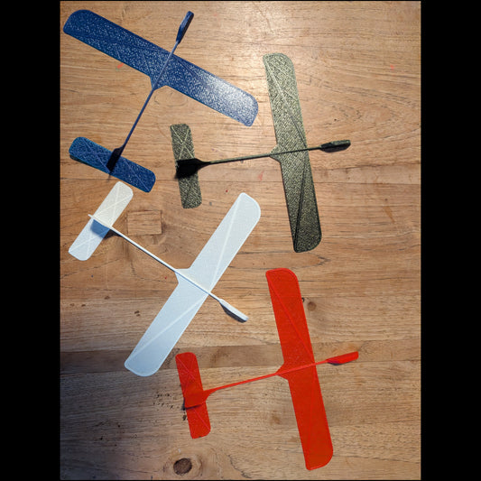 3D-geprinte zweefvliegtuigen - set van 4