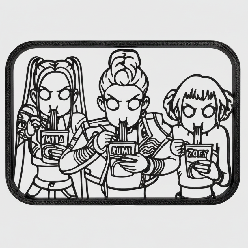 K-Pop Demon Hunter Wandkunst – 3D Geprint – Uniek Ontwerp