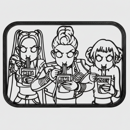 K-Pop Demon Hunter Wandkunst – 3D Geprint – Uniek Ontwerp