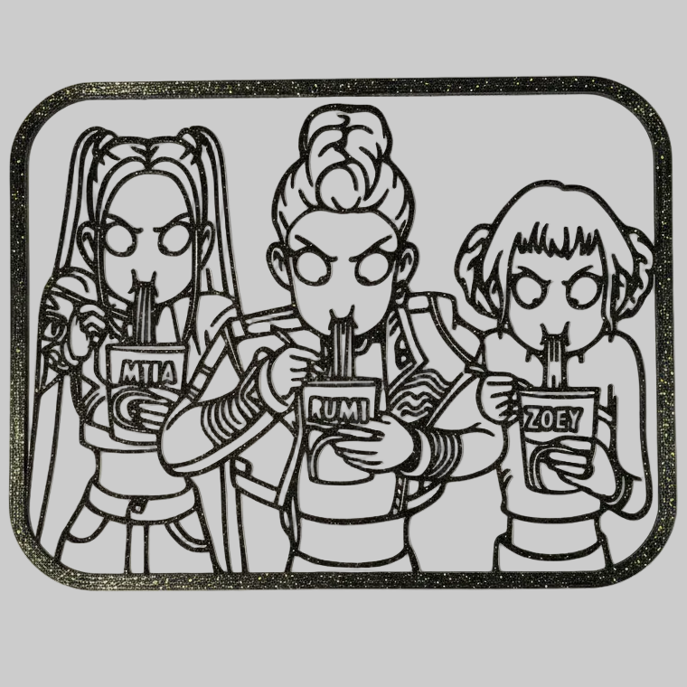 K-Pop Demon Hunter Wandkunst – 3D Geprint – Uniek Ontwerp