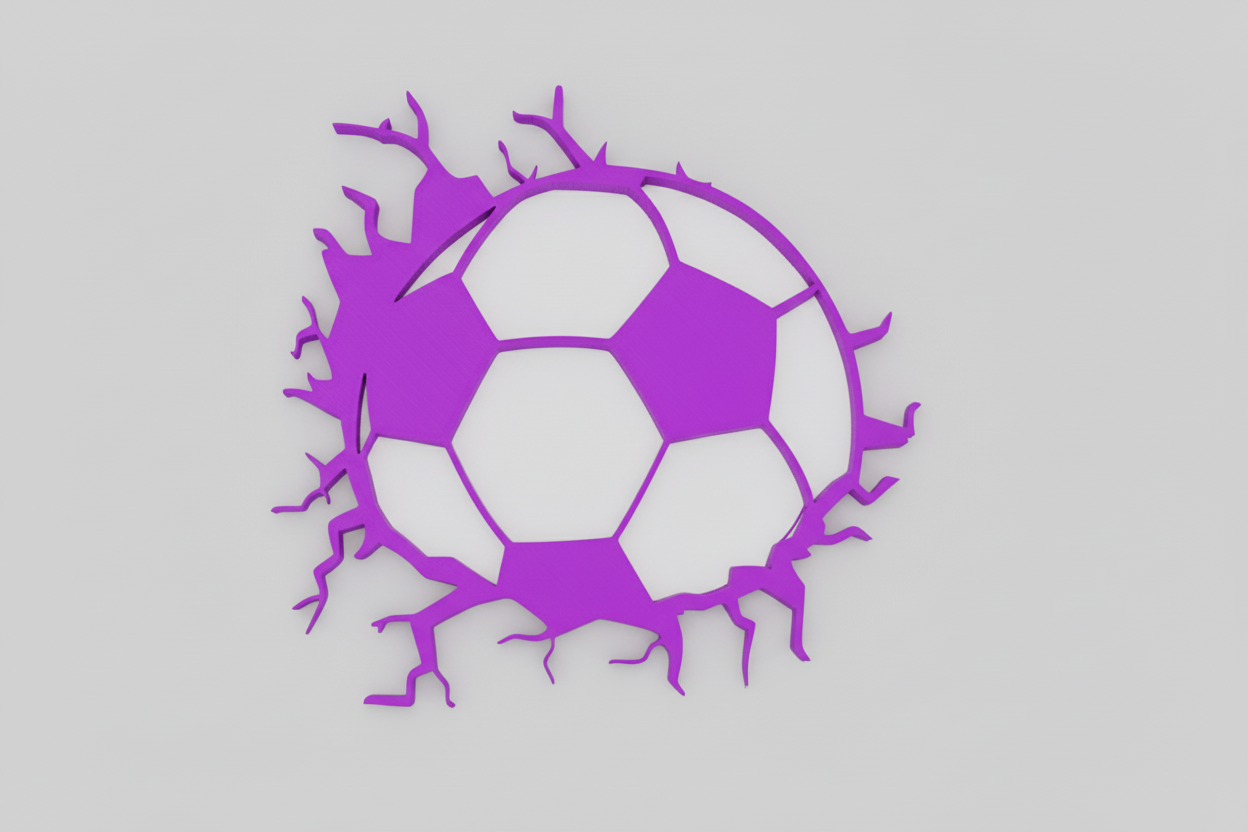 Voetbal muurdecoratie – 3D-geprint ontwerp